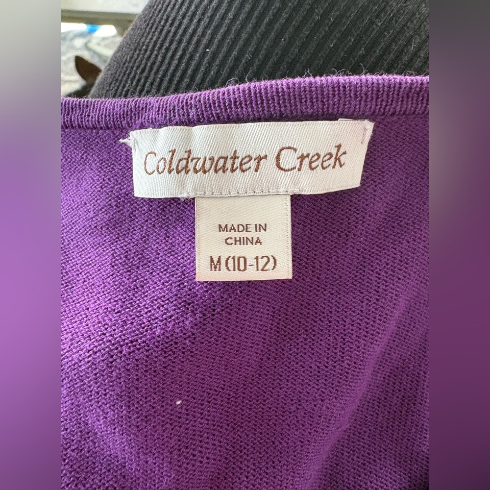 Purple Cardigan Sweater size medium from Coldwater Creek - Picture 6 of 8